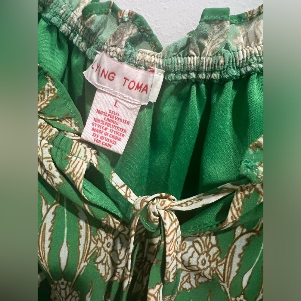 NWOT Bohemian Printed Tassel Tie Blouse - Picture 4 of 9